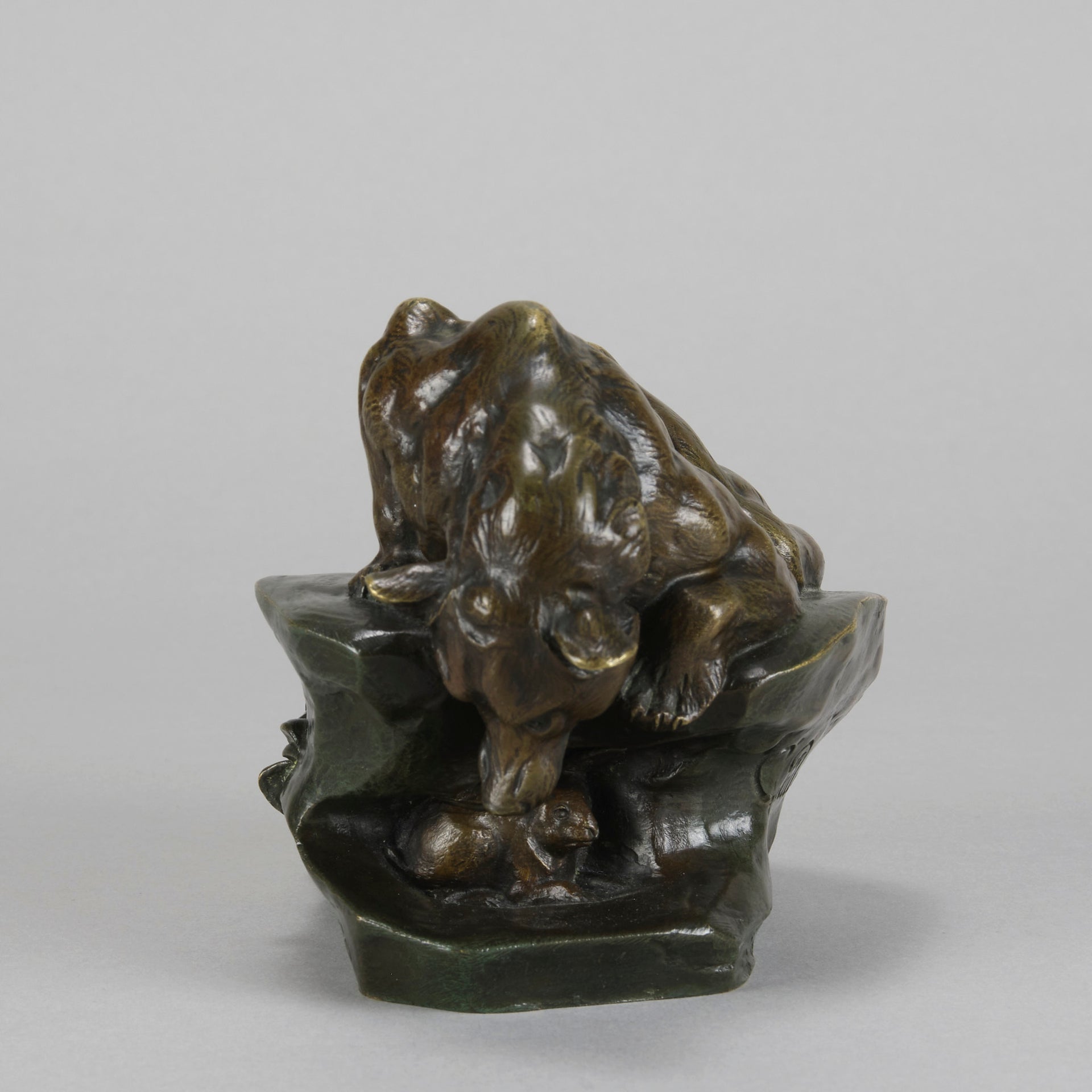 Antique Bronze - Bear and Rabbit - Charles Paillet - Bronze statues for sale - Bronze sculptures for sale - Antique bronze statues - Hickmet Fine Arts