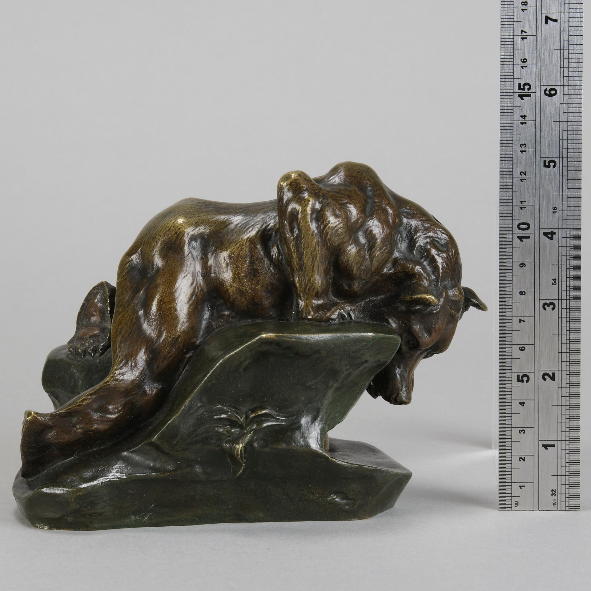 Antique Bronze - Bear and Rabbit - Charles Paillet - Bronze statues for sale - Bronze sculptures for sale - Antique bronze statues - Hickmet Fine Arts