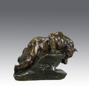 Antique Bronze - Bear and Rabbit - Charles Paillet - Bronze statues for sale - Bronze sculptures for sale - Antique bronze statues - Hickmet Fine Arts