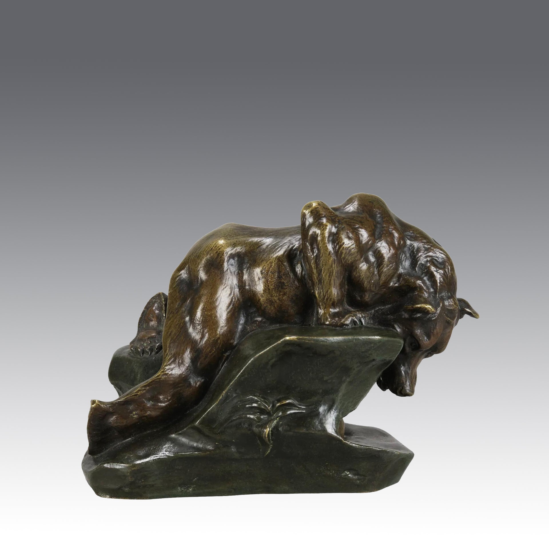 Antique Bronze - Bear and Rabbit - Charles Paillet - Bronze statues for sale - Bronze sculptures for sale - Antique bronze statues - Hickmet Fine Arts