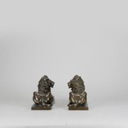 French Bronze Lions - Early 20th Century Bronze - Hickmet Fine Arts 