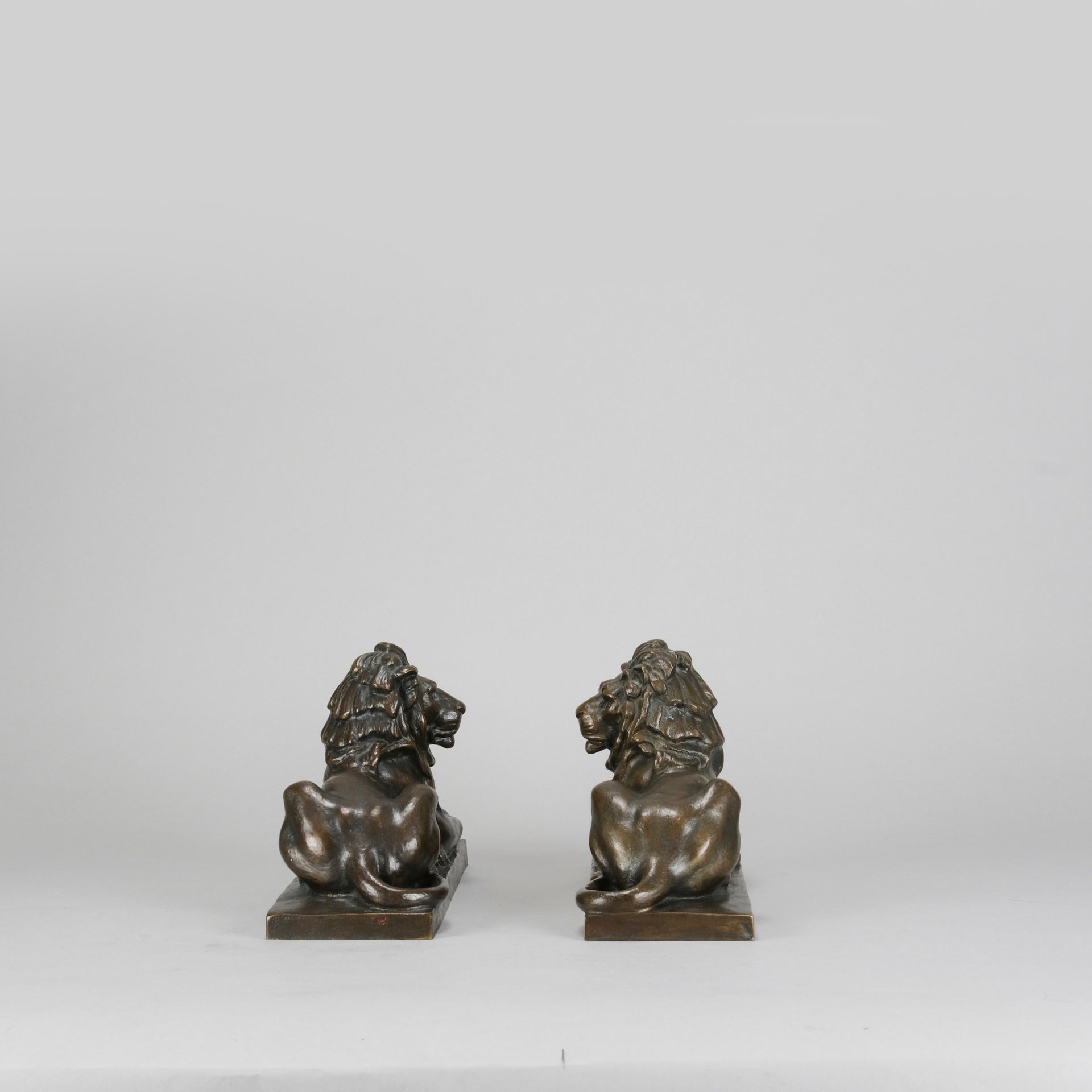 French Bronze Lions - Early 20th Century Bronze - Hickmet Fine Arts 