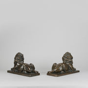 French Bronze Lions - Early 20th Century Bronze - Hickmet Fine Arts 