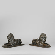French Bronze Lions - Early 20th Century Bronze - Hickmet Fine Arts 