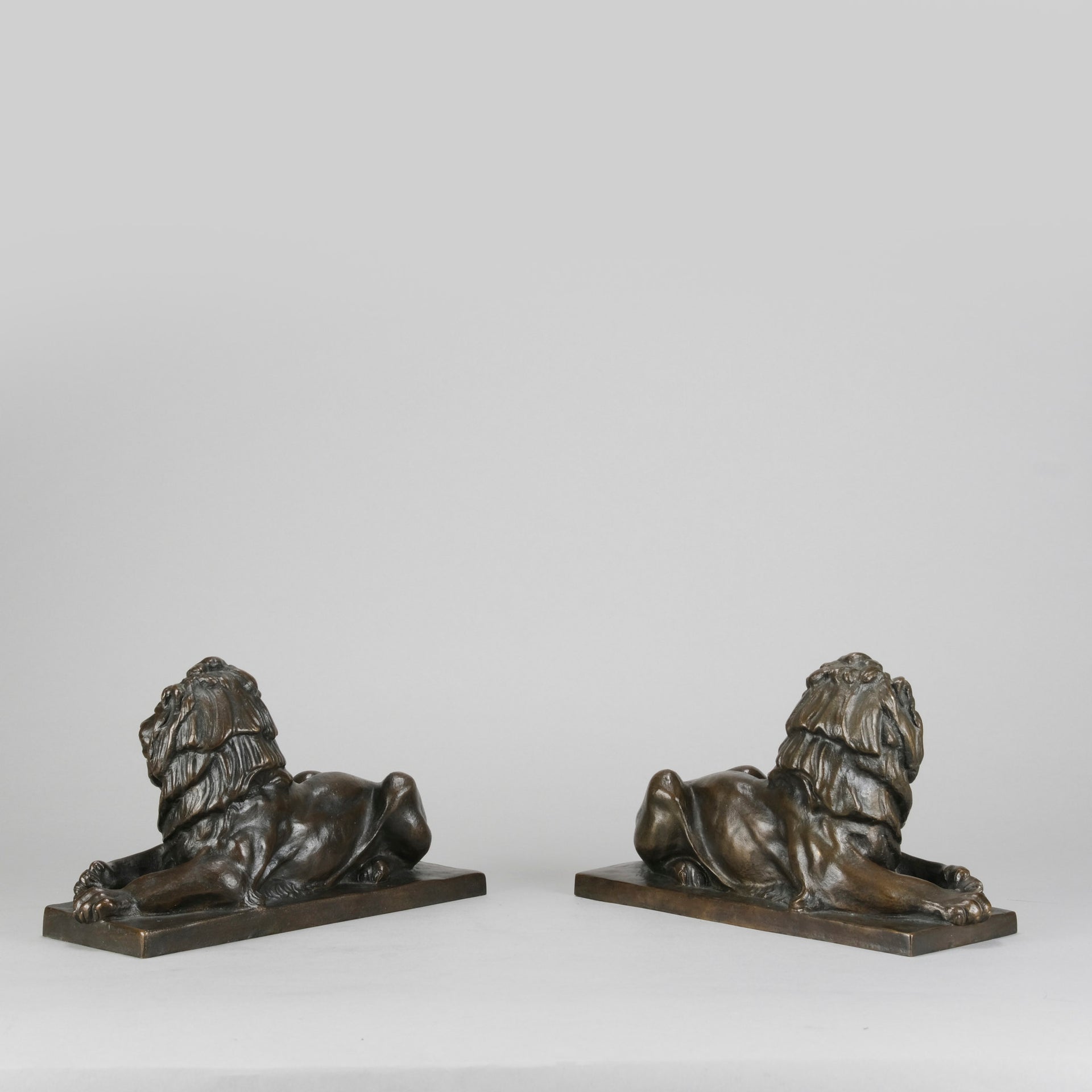 French Bronze Lions - Early 20th Century Bronze - Hickmet Fine Arts 