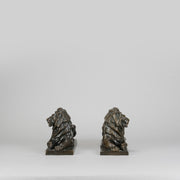 French Bronze Lions - Early 20th Century Bronze - Hickmet Fine Arts 