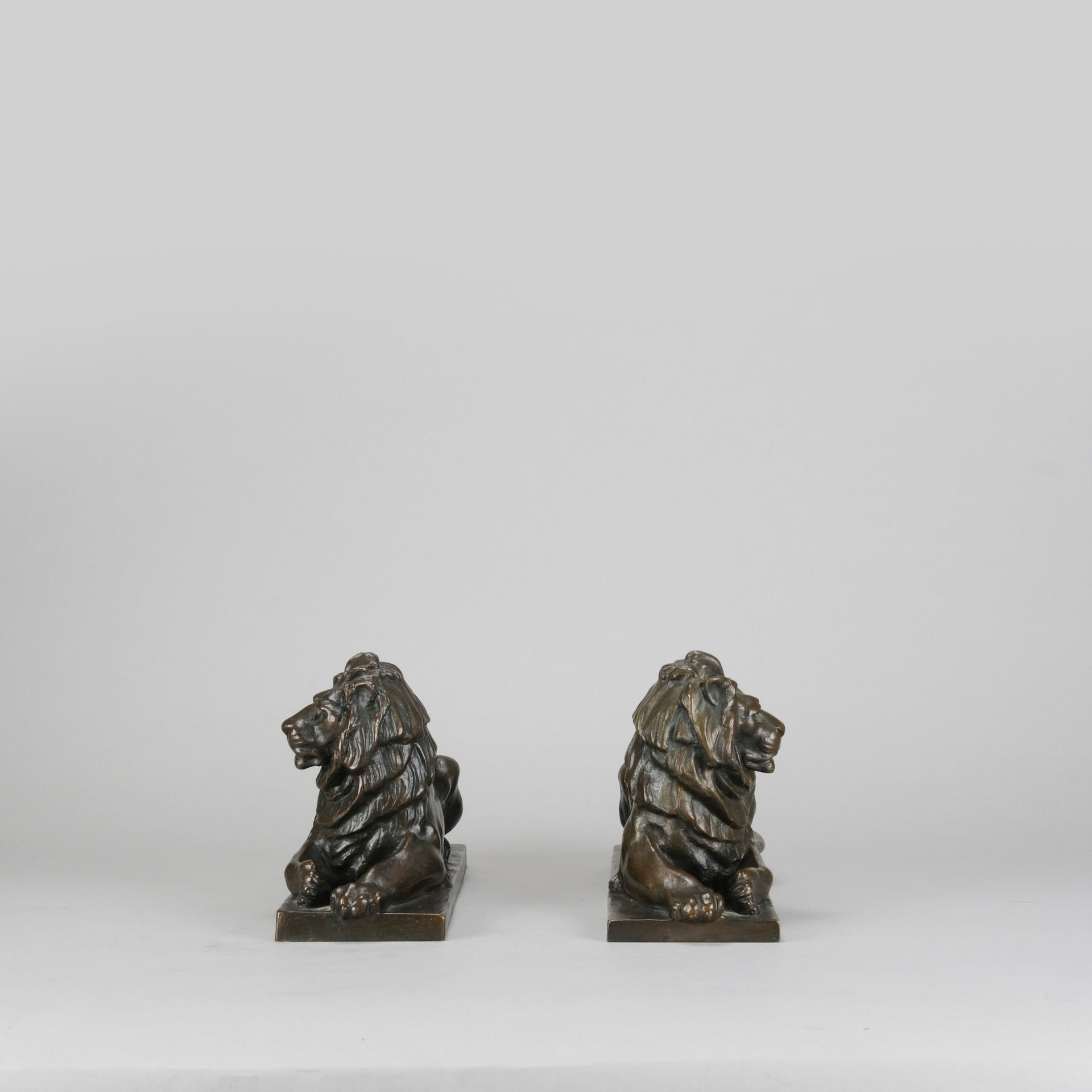French Bronze Lions - Early 20th Century Bronze - Hickmet Fine Arts 