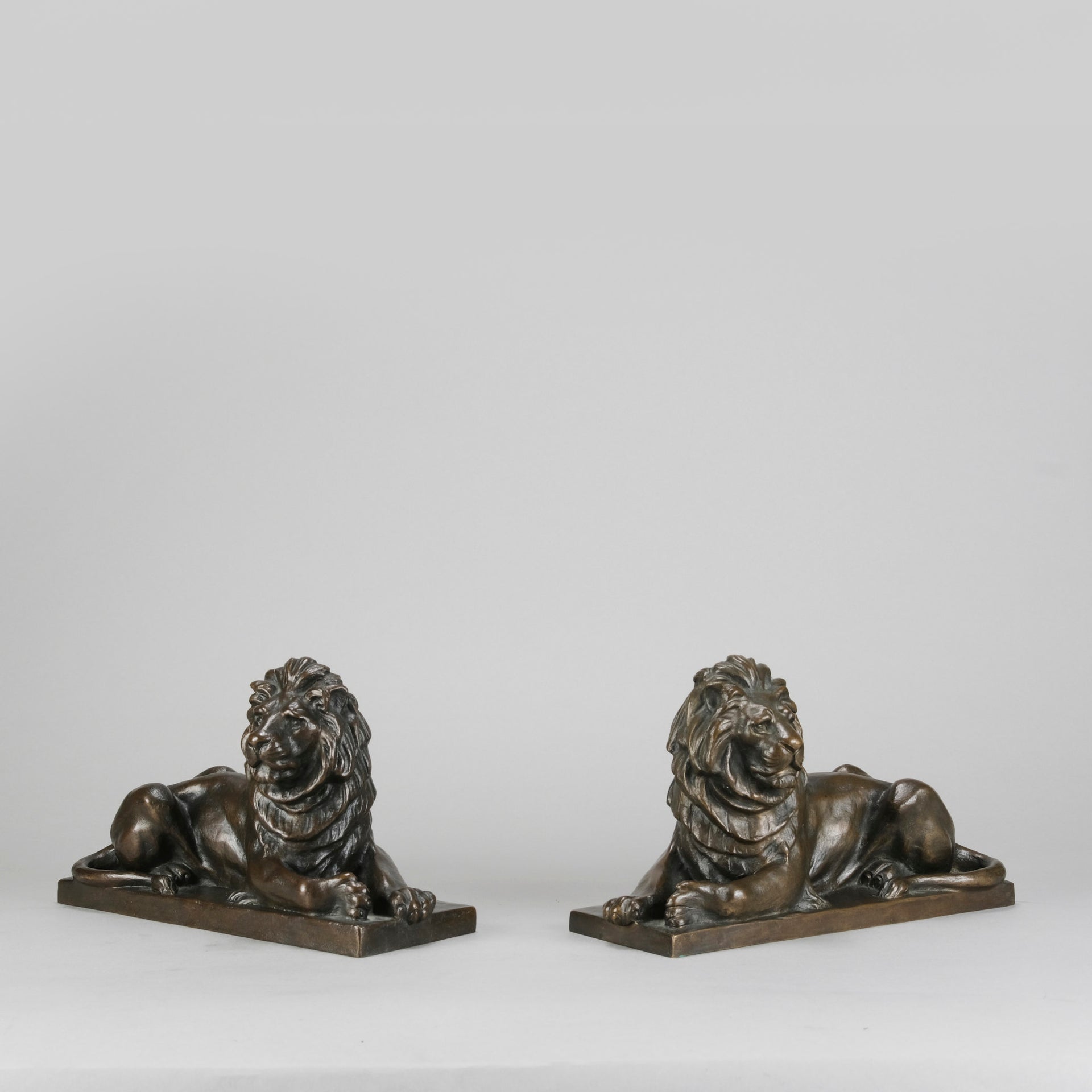 French Bronze Lions - Early 20th Century Bronze - Hickmet Fine Arts 