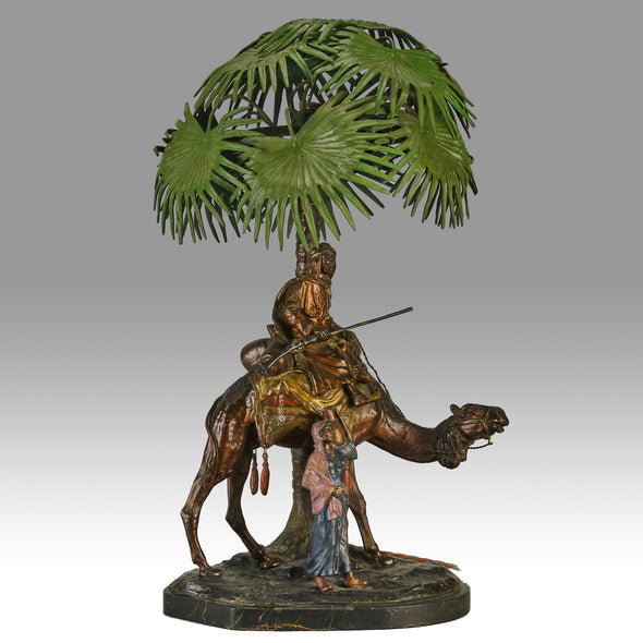 Bergman Palm Tree Table Lamp - Antique Bronze - Hickmet Fine Arts
