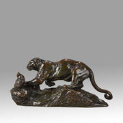 “Panthère Surprenant un Zibeth” Bronze by Antoine Louis Barye