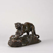 “Panthère Surprenant un Zibeth” Bronze by Antoine Louis Barye