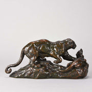 “Panthère Surprenant un Zibeth” Bronze by Antoine Louis Barye