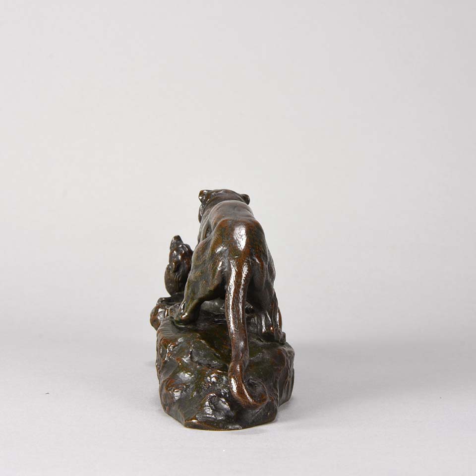 “Panthère Surprenant un Zibeth” Bronze by Antoine Louis Barye