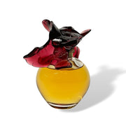 Envol Perfume Bottle by Marie Claude Lalique A stunning limited edition clear and coloured glass scent bottle, the clear glass body containing the original Lalique perfume complete with a deep red glass stopper in the form of entwined butterflies - Hickmet Fine Arts
