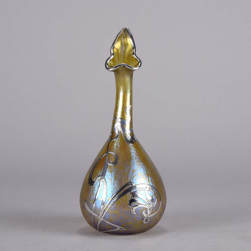 Papillon Silvered Vase by Johann Loetz