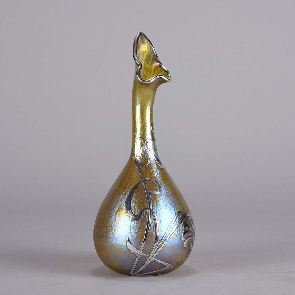 Papillon Silvered Vase by Johann Loetz