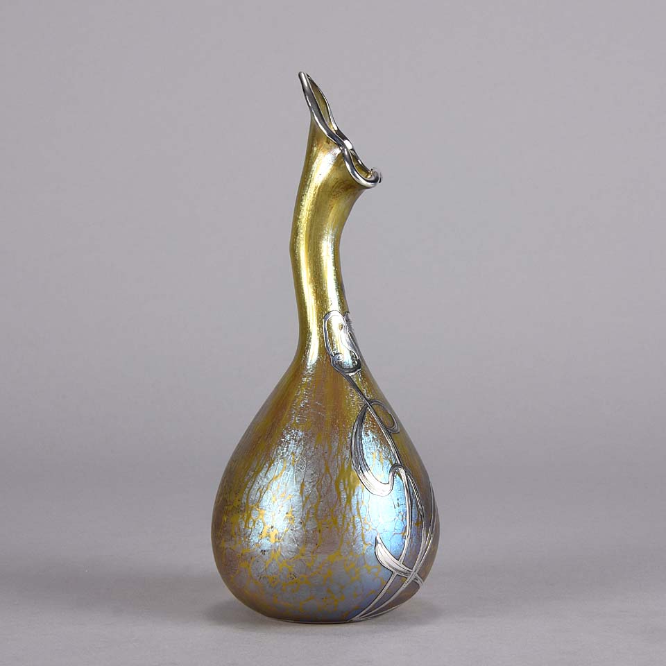 Papillon Silvered Vase by Johann Loetz