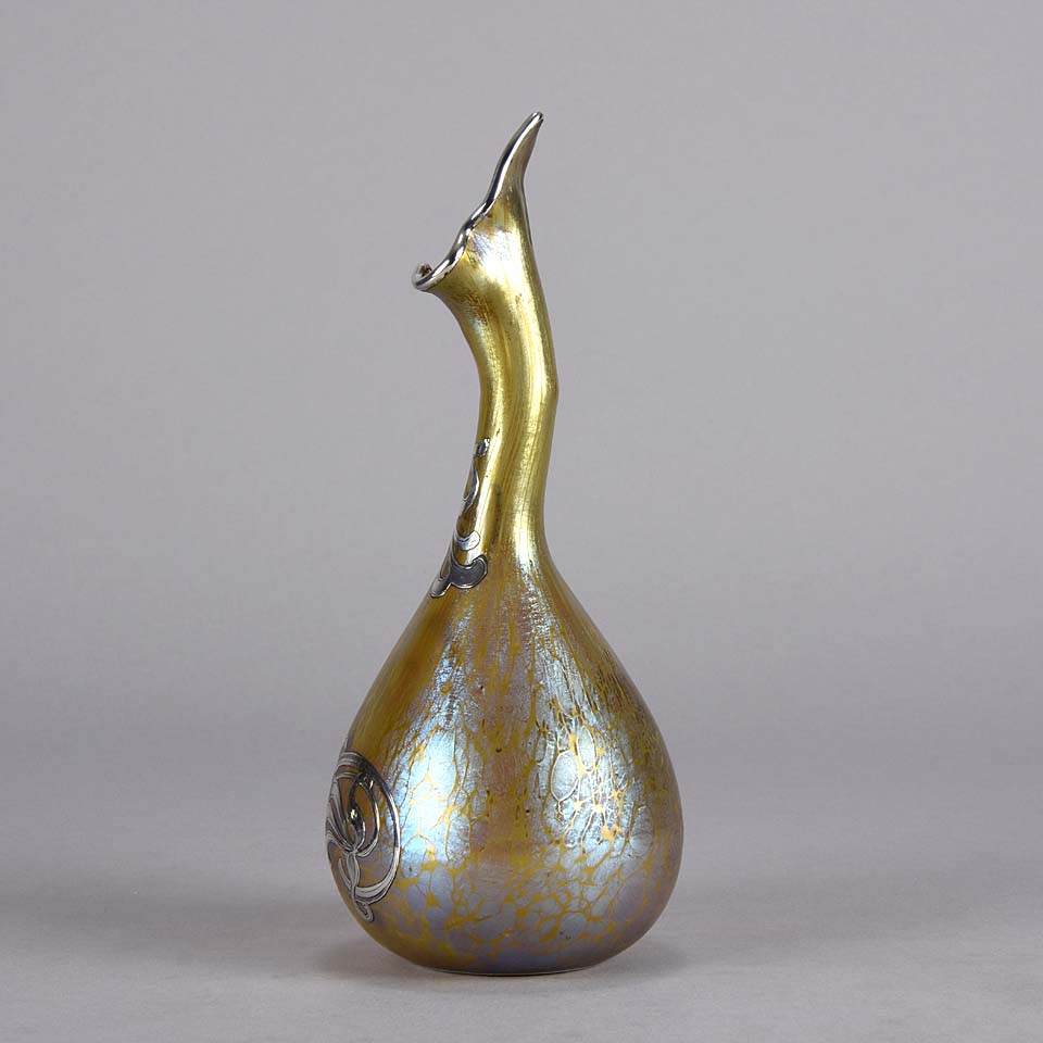 Papillon Silvered Vase by Johann Loetz