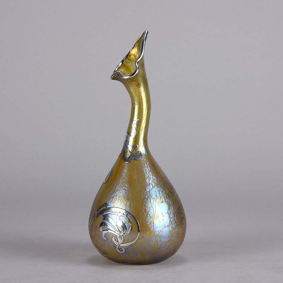 Papillon Silvered Vase by Johann Loetz