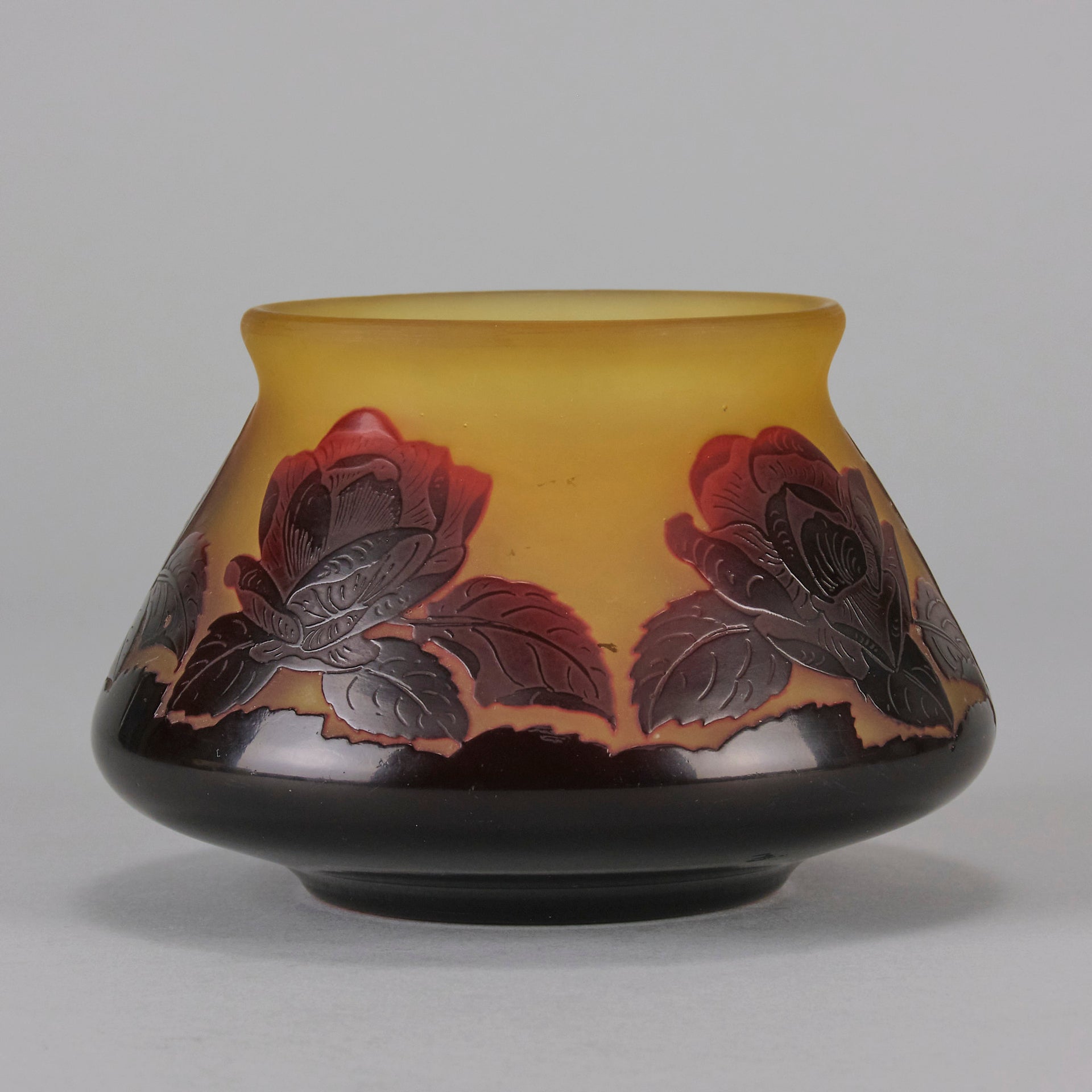 Cameo glass entitled "Floral Bowl" by Paul Nicolas - Hickmet Fine Arts