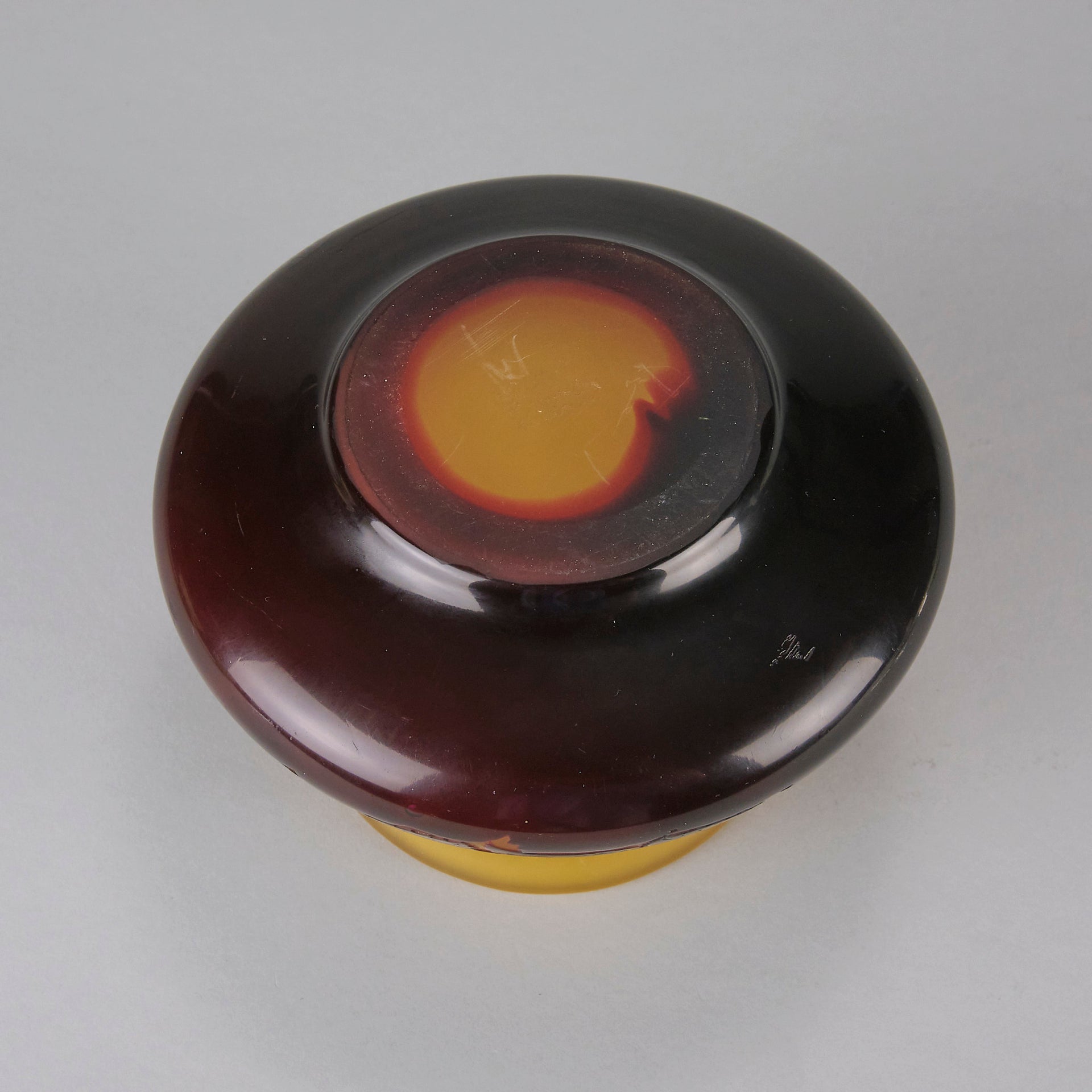 Cameo glass entitled "Floral Bowl" by Paul Nicolas - Hickmet Fine Arts