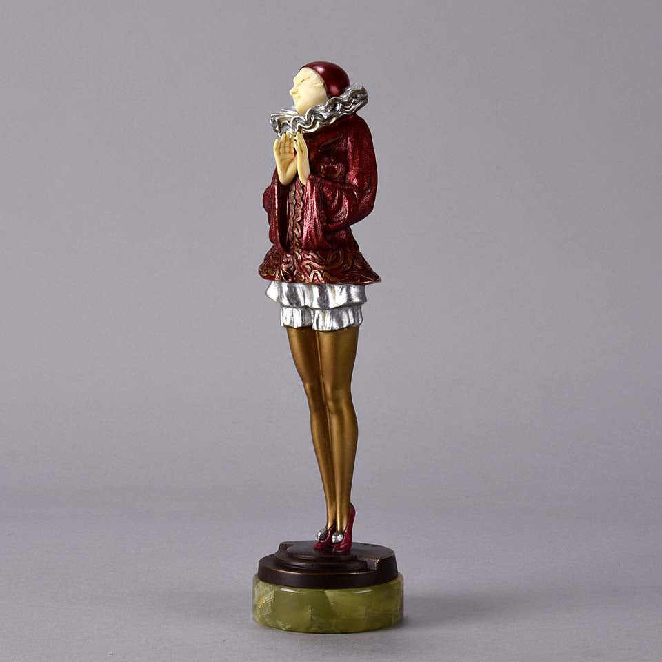 Paul Philippe "Pierette" Art Deco Bronze & Ivory Figure
