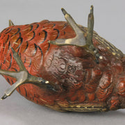 Antique Bronze Pheasant by Franz Bergman exhibiting very fine vibrant colours and good hand finished surface detail 