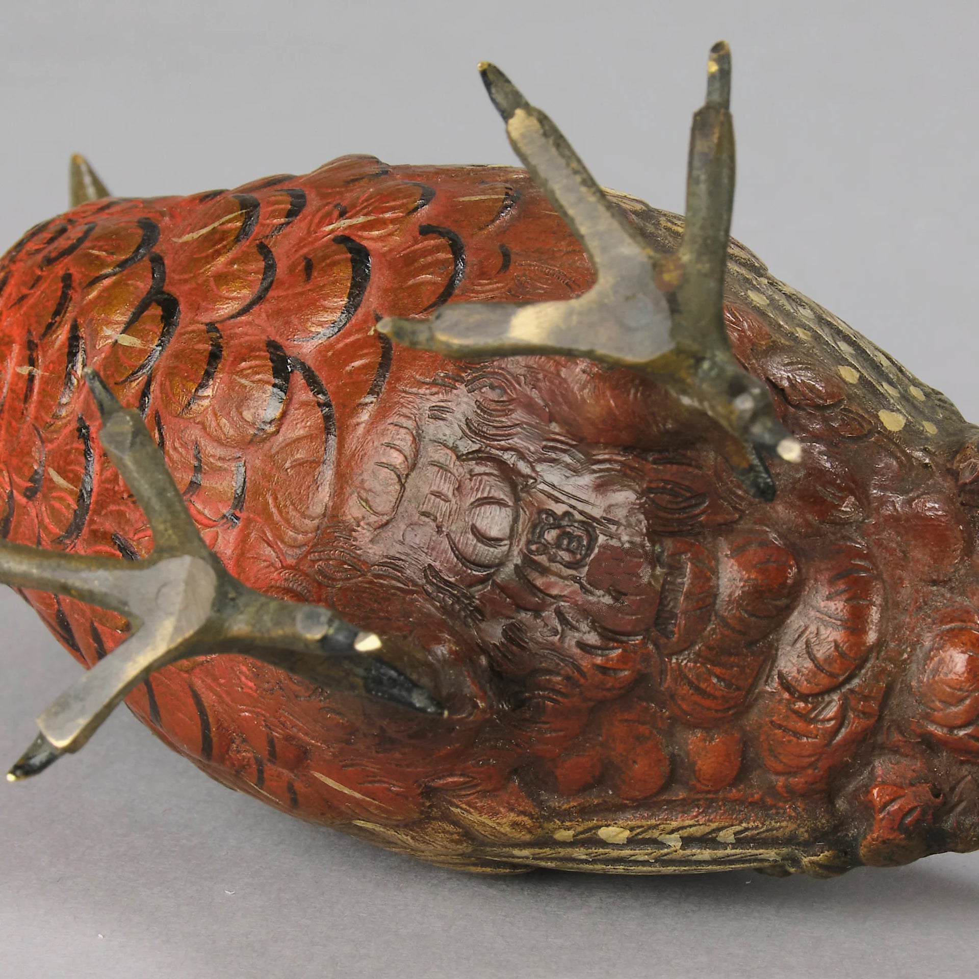 Antique Bronze Pheasant by Franz Bergman exhibiting very fine vibrant colours and good hand finished surface detail 