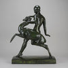 Art Deco Sculpture - Nymph & Deer by Pierre Traverse - Hickmet Fine Arts 