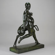 Art Deco Sculpture - Nymph & Deer by Pierre Traverse - Hickmet Fine Arts 