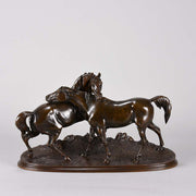 Pierre Jules Mene L'Accolade - Animal Bronze - Hickmet Fine Arts 