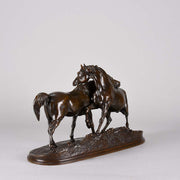 Pierre Jules Mene L'Accolade - Animal Bronze - Hickmet Fine Arts 