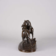 Pierre Jules Mene L'Accolade - Animal Bronze - Hickmet Fine Arts 