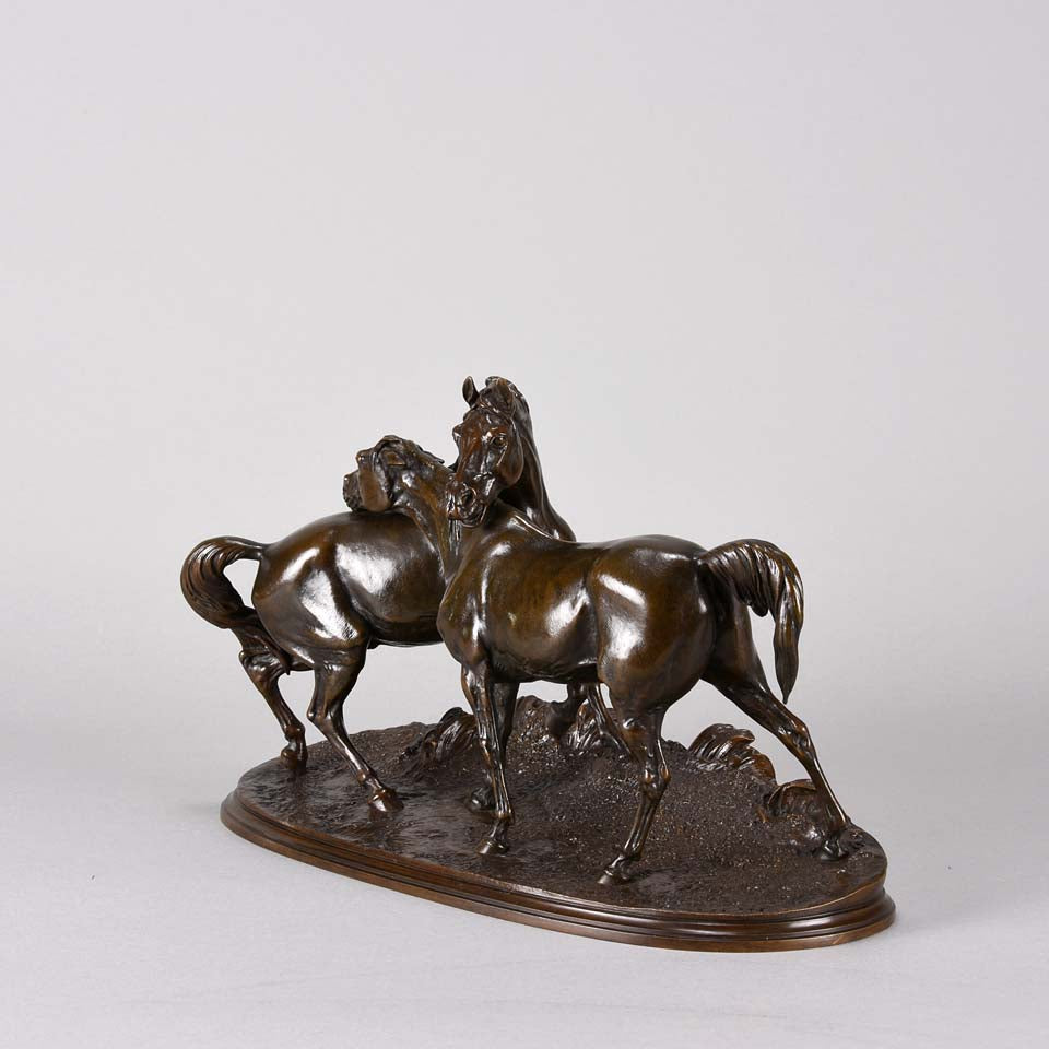Pierre Jules Mene L'Accolade - Animal Bronze - Hickmet Fine Arts 