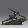Man & Spear by Pierre Le Faguays - Art Deco Bronze - Hickmet Fine Arts