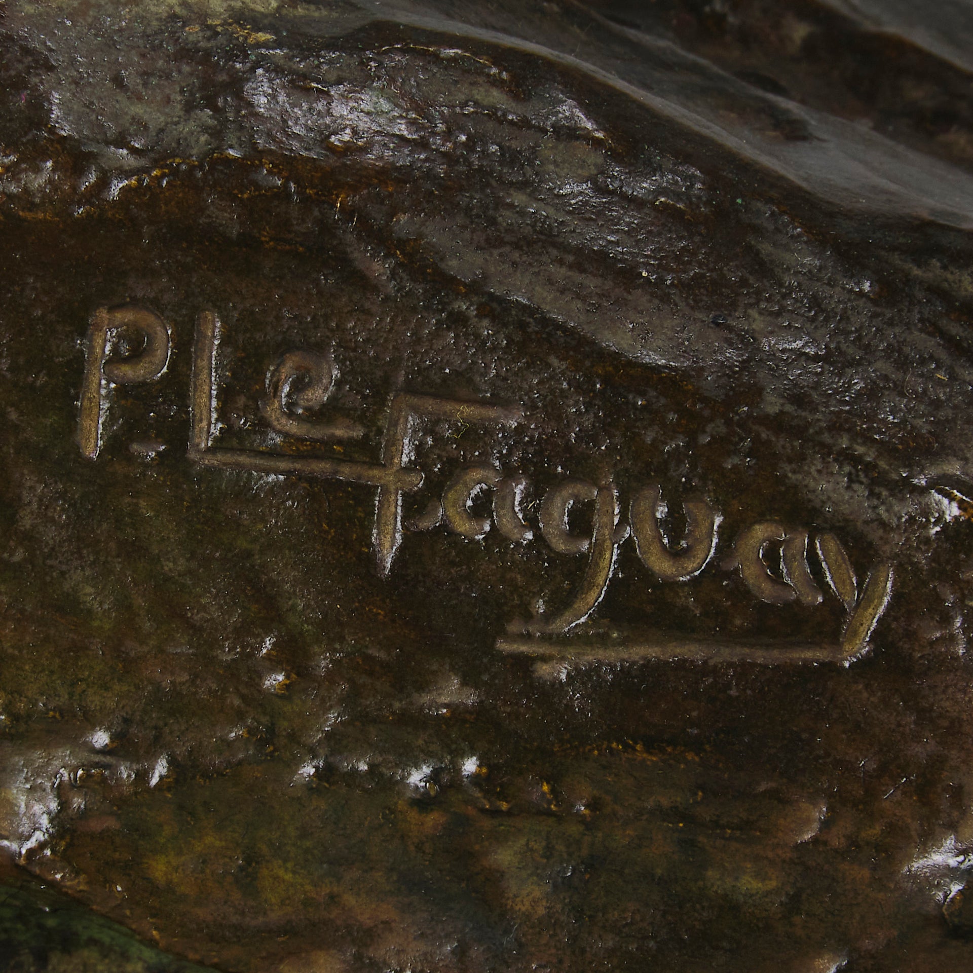 Man & Spear by Pierre Le Faguays - Art Deco Bronze - Hickmet Fine Arts