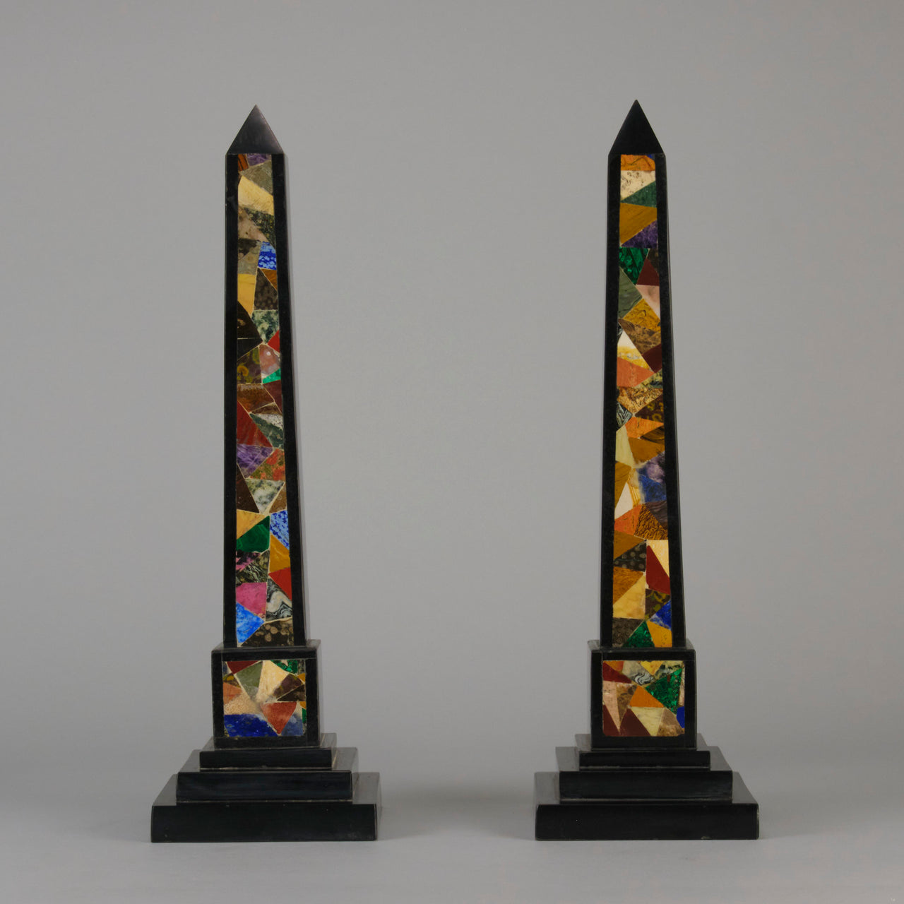 Pietra Dura Ashford Marble Obelisks