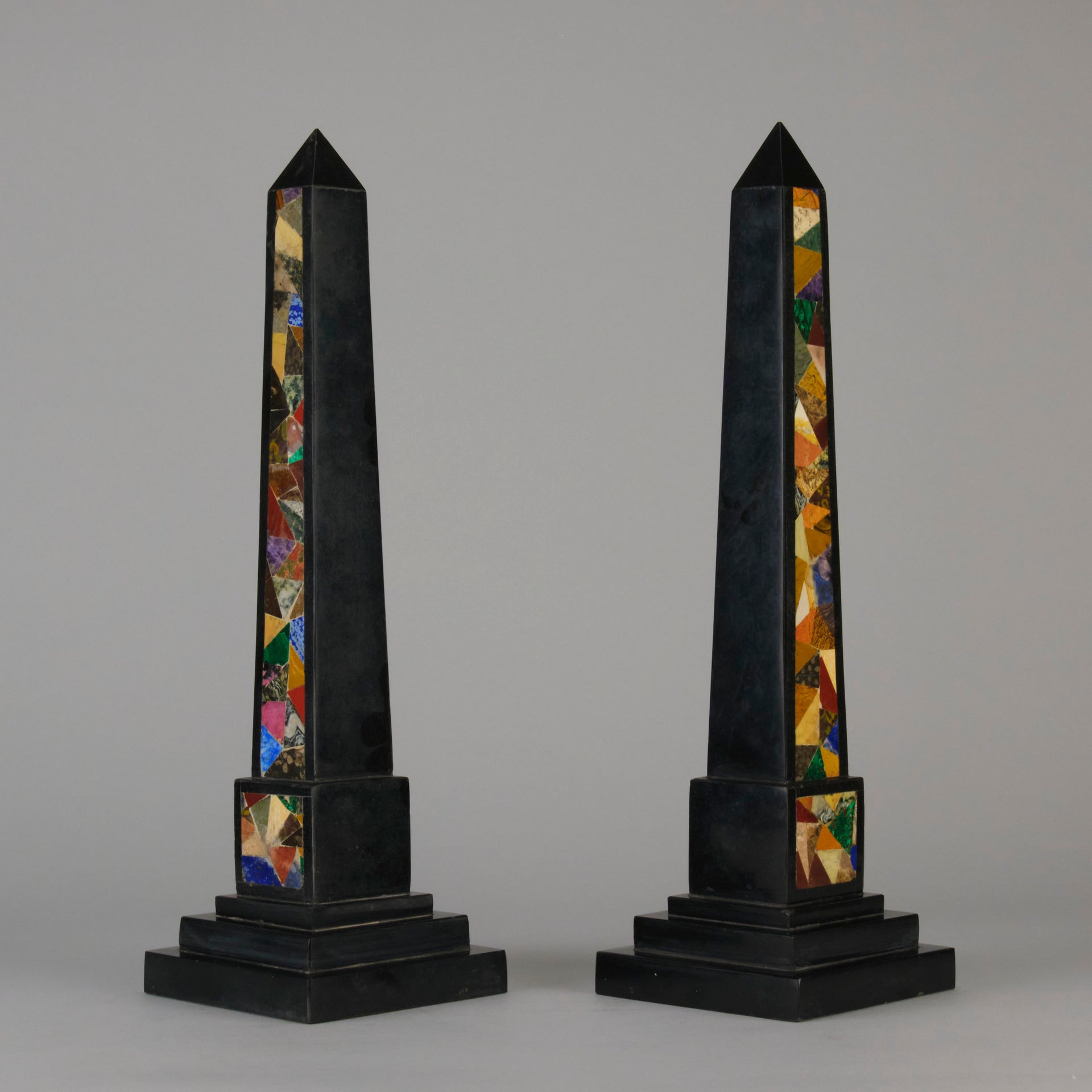 Pietra Dura Ashford Marble Obelisks