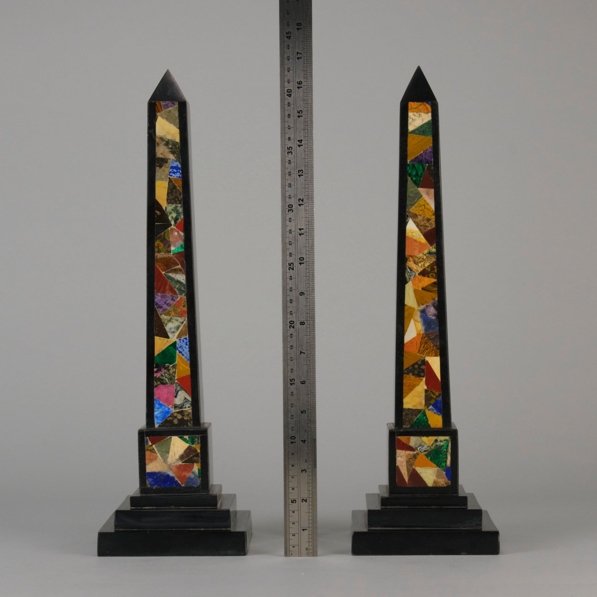 Pietra Dura Ashford Marble Obelisks