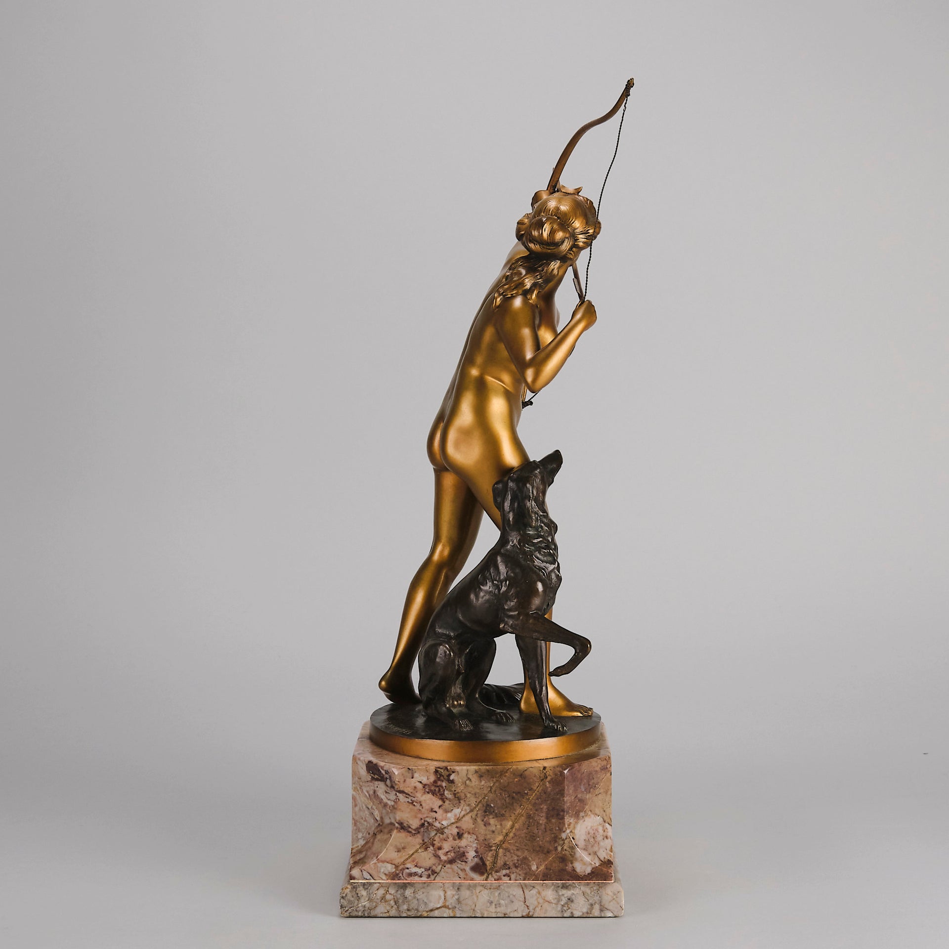 Art deco figurines – Diana with Hound – Prof Poertzel - Antique Bronze - Art Deco Sculpture - Bronze statues for sale - art deco statues 1930s - art deco bronze figurines - antique bronze figures - bronze figurines for sale - Art Deco Bronze - genuine art deco figurines - Art Deco Bronze Lady - Antique bronze statues - Antique bronze sculptures for sale - Art Deco sculptures for sale – Hickmet Fine Arts