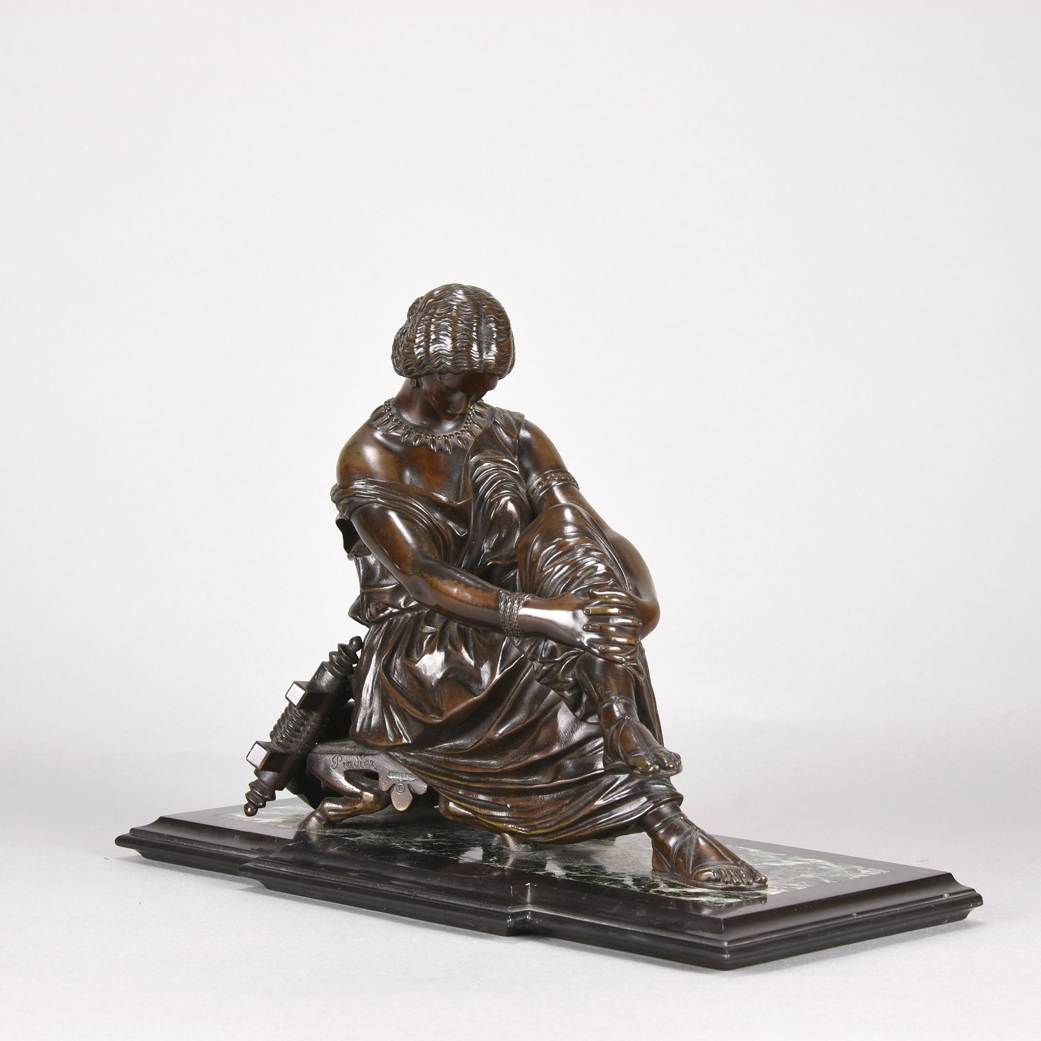 James Pradier Bronze - Seated Sappho - Hickmet Fine Arts