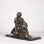 James Pradier Bronze - Seated Sappho - Hickmet Fine Arts 