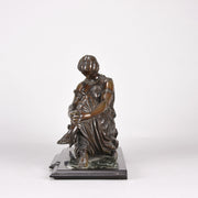 James Pradier Bronze - Seated Sappho - Hickmet Fine Arts 