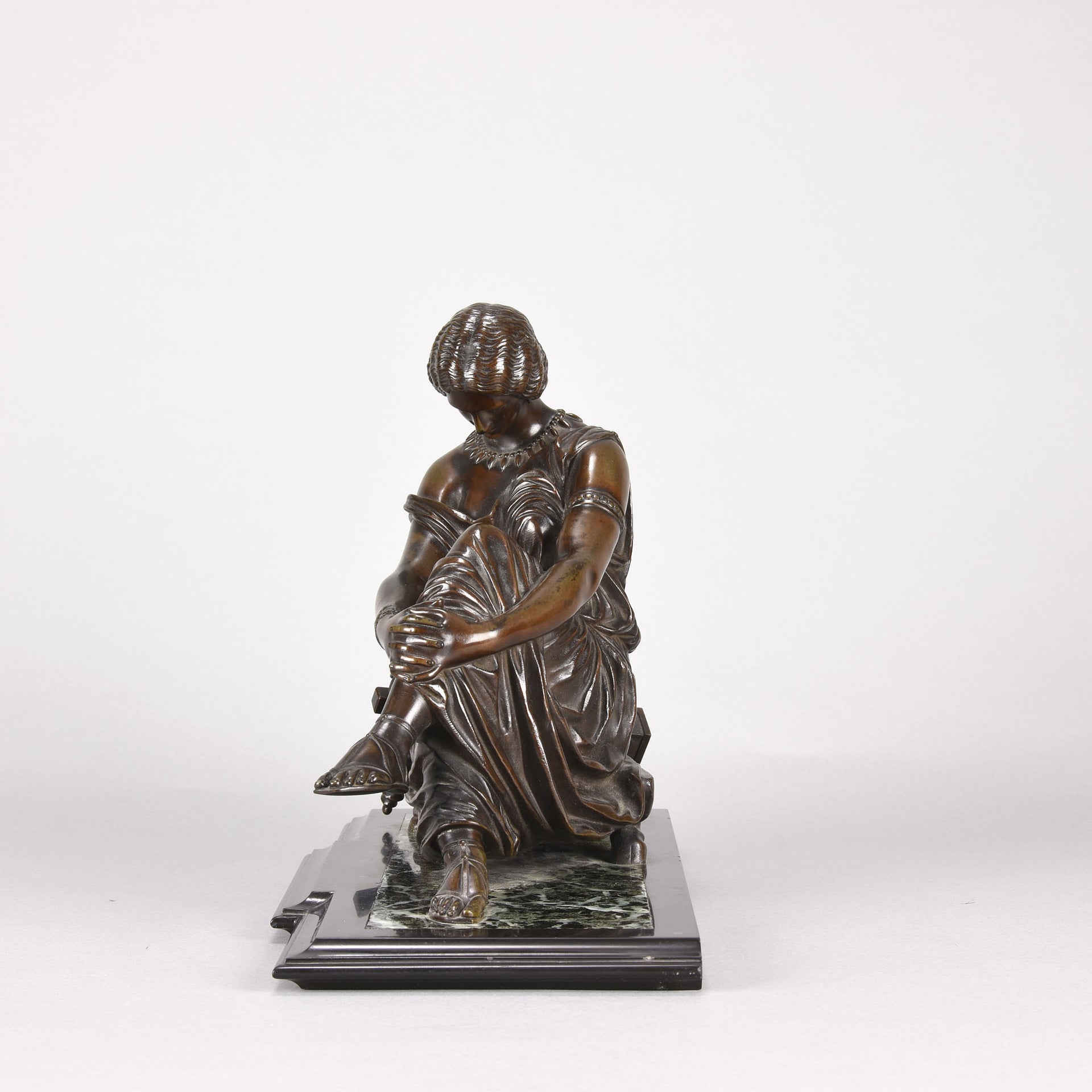 James Pradier Bronze - Seated Sappho - Hickmet Fine Arts 