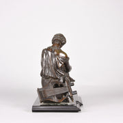 James Pradier Bronze - Seated Sappho - Hickmet Fine Arts 