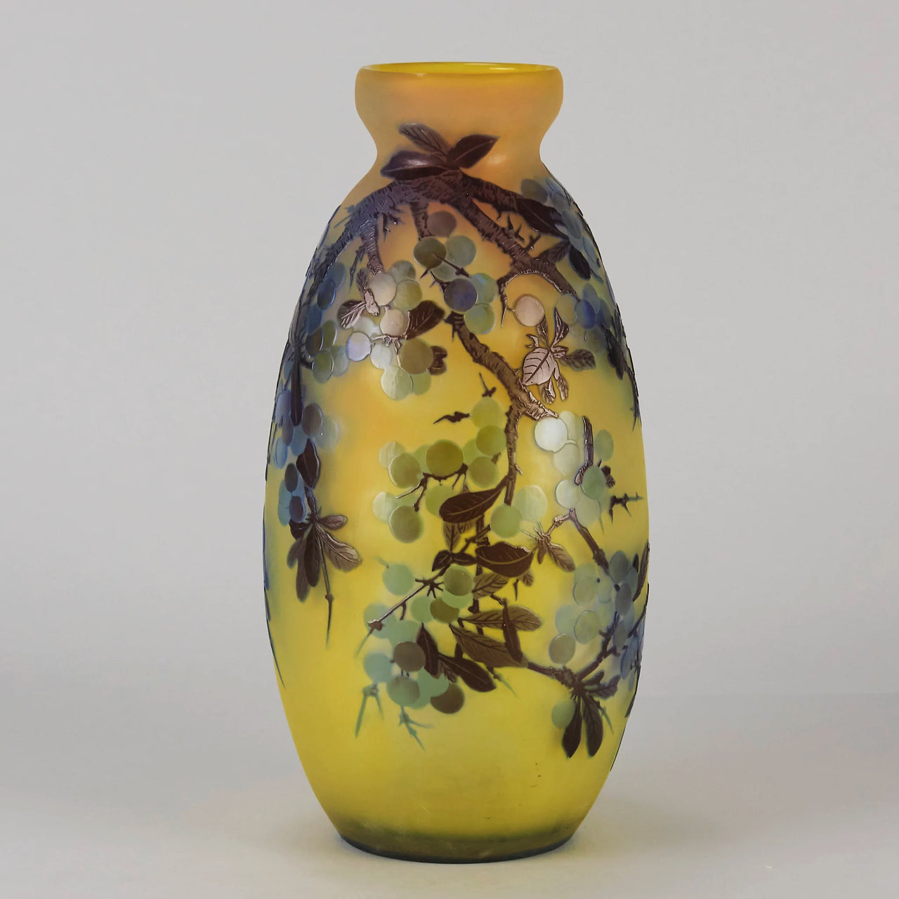 Emile Galle - Art Nouveau Glass - Galle vase - Prunus Spinosa - art nouveau glass vase – Hickmet Fine Arts