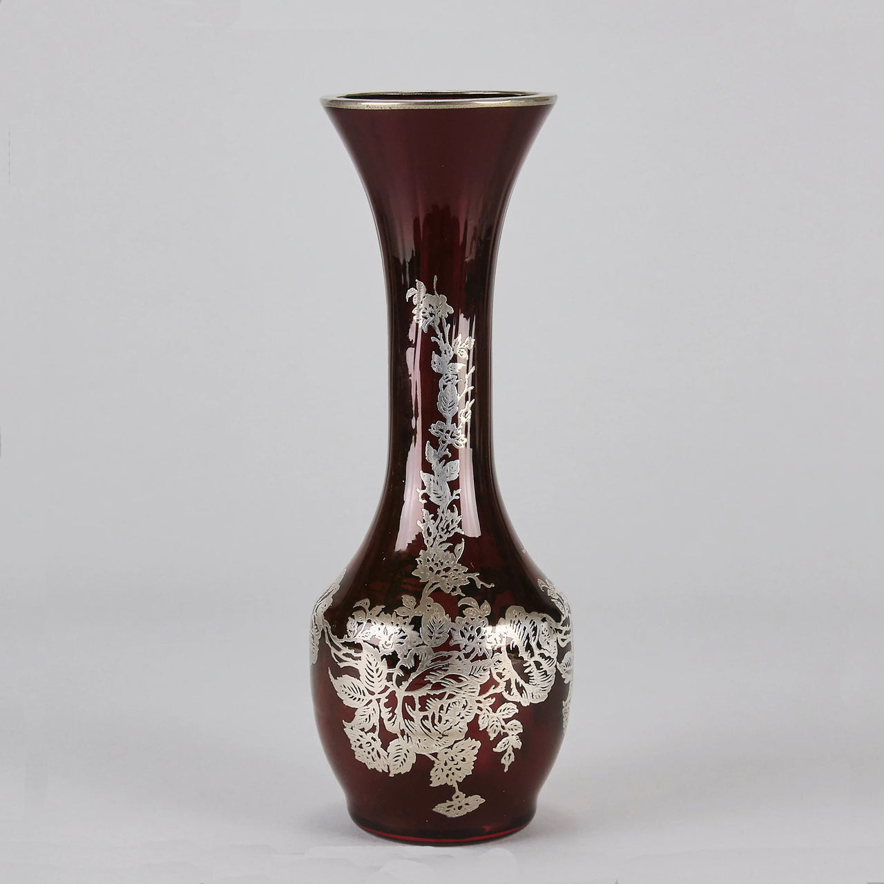 American Glass Slender Silvered Vase