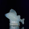 Perche Car Mascot by René Lalique a 20th Century Art Deco opalescent glass car mascot modelled as a swimming perch with excellent surface detail and deep sky blue colour