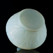 Plumes an exquisite early 20th Century French Art Deco opalescent glass vase by Rene Lalique with a striking floating feather design with a sky blue colour
