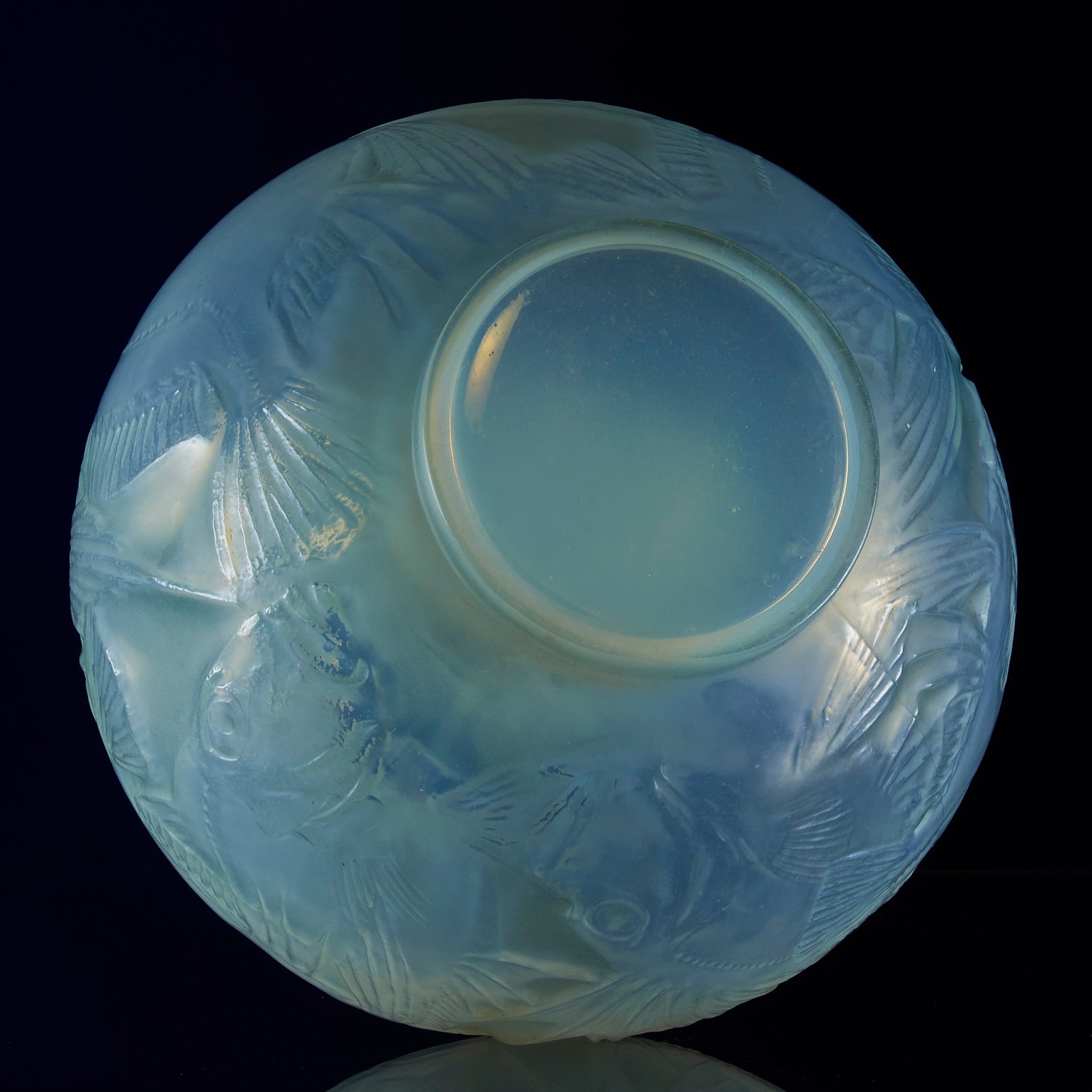 Rene Lalique Glass - Lalique Poissons vase - Hickmet Fine Arts